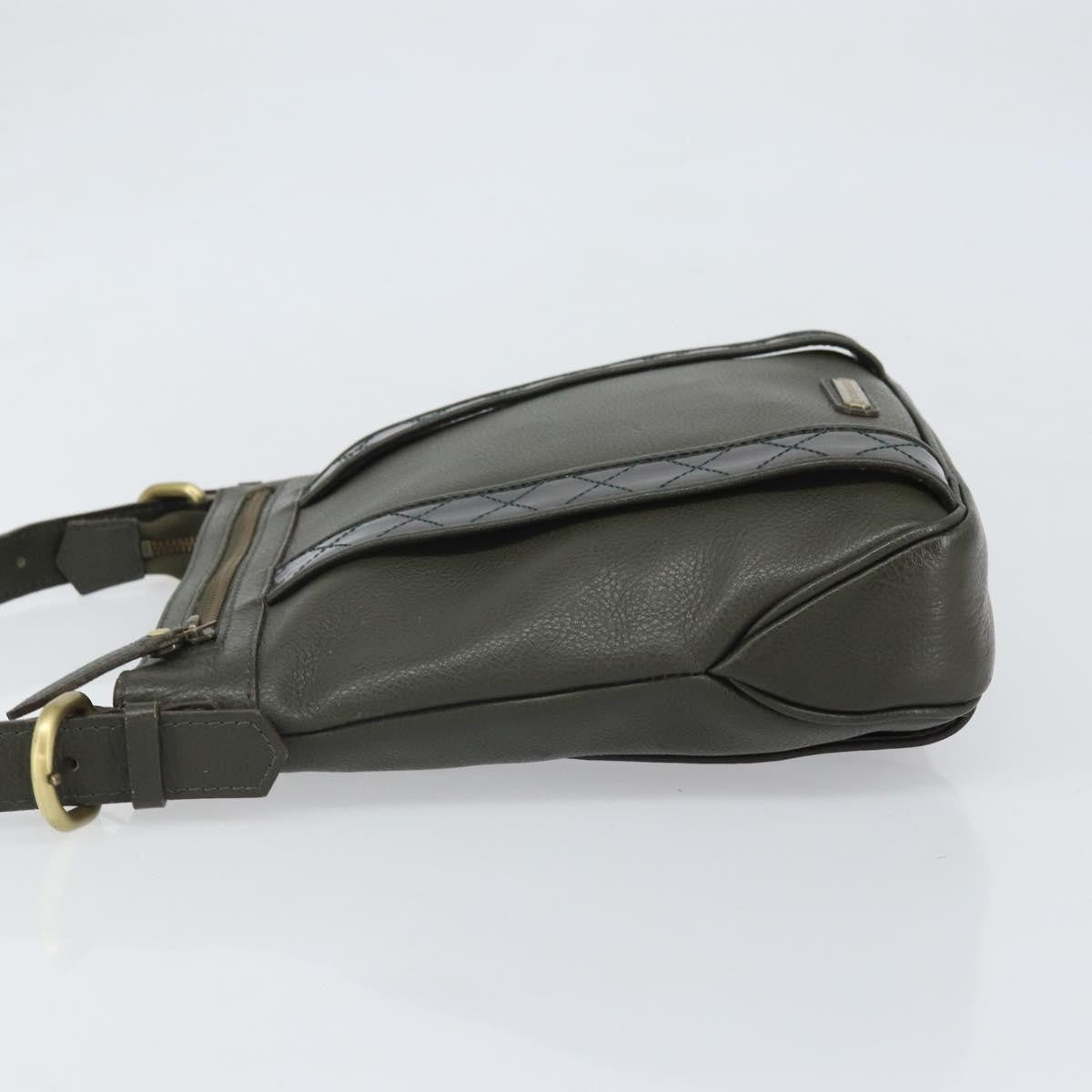 Burberry Vintage Leather Khaki Leather Shoulder Bag Bag (Pre-Owned)