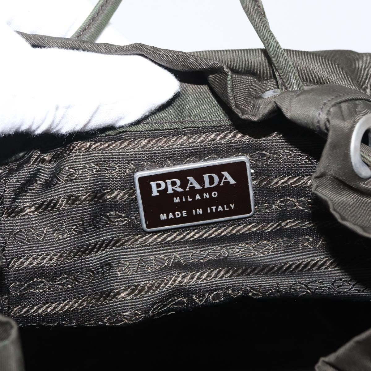 Prada Front Pocket Tessuto Khaki Nylon Backpack Bag (Pre-Owned)