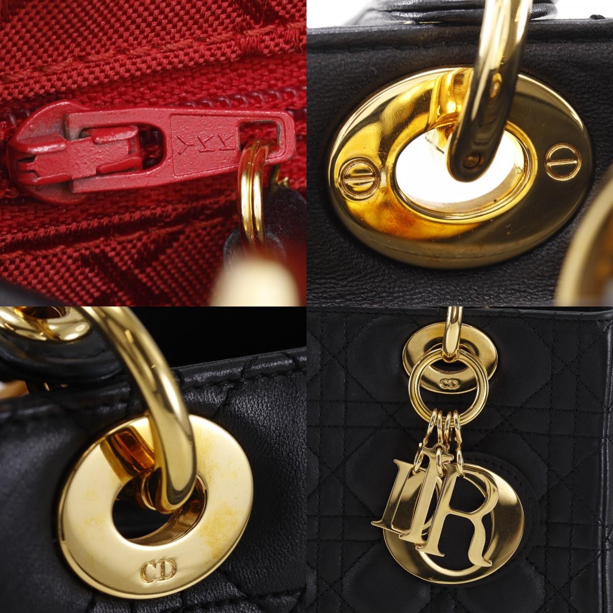 Christian Dior Lady Dior Cannage Black Leather Handbag (Pre-Owned)