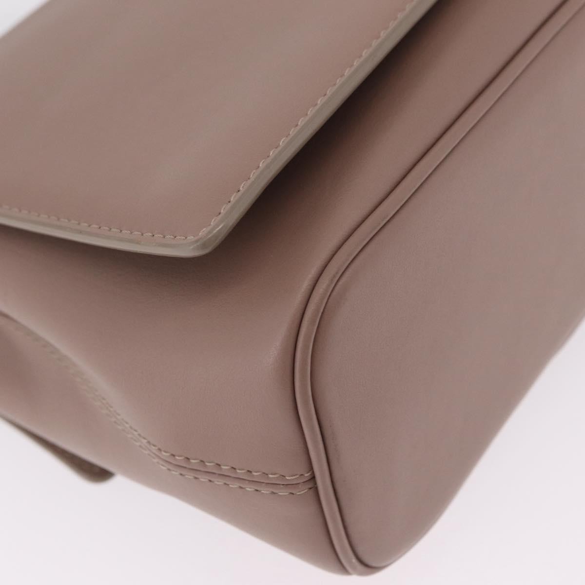 Bvlgari Signature Top Handle Leather Beige Leather Handbag (Pre-Owned)
