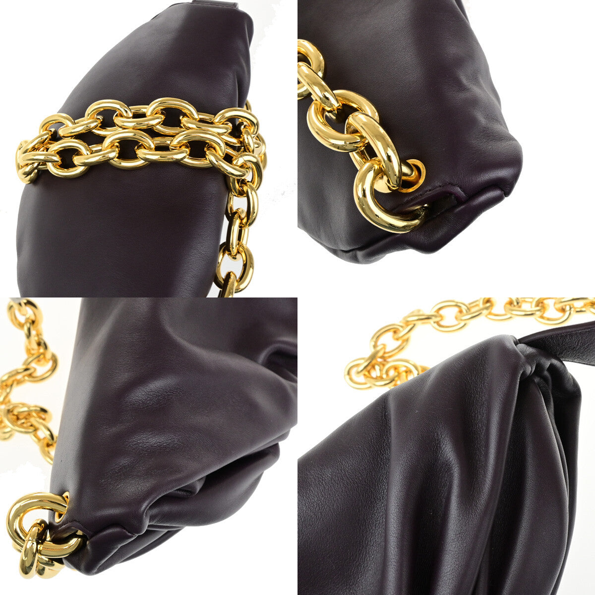 Bottega Veneta The Chain Pouch Leather Burgundy Leather Clutche & Pouche Bag (Pre-Owned)