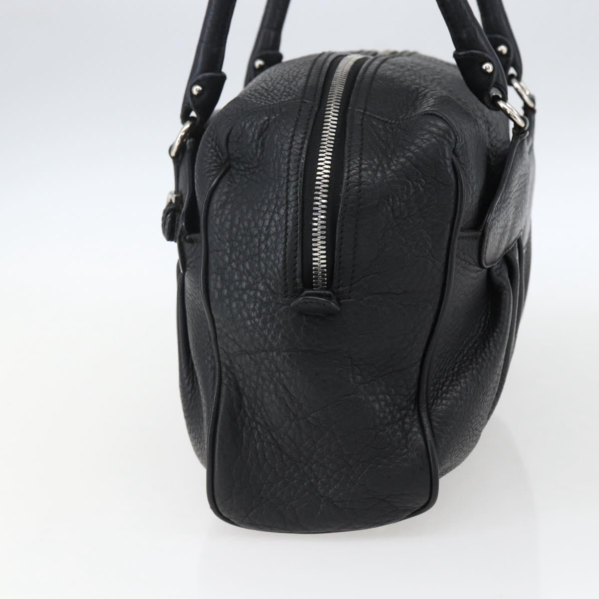 Salvatore Ferragamo Gancini Buckle Leather Black Leather Shoulder Bag Bag (Pre-Owned)