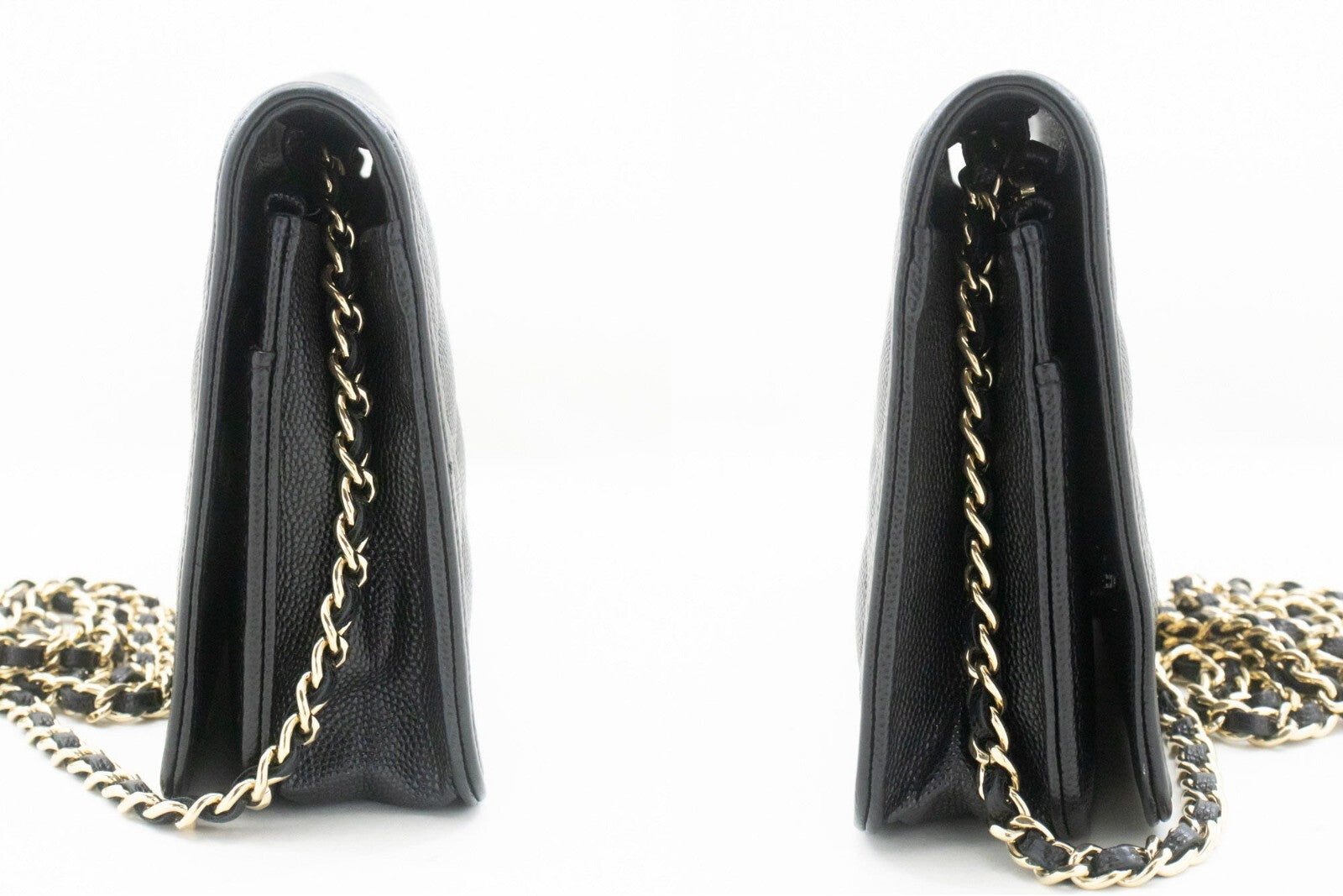 Chanel Boy Wallet On Chain Quilted Caviar Black Calfskin Wallets Accessory (Pre-Owned)