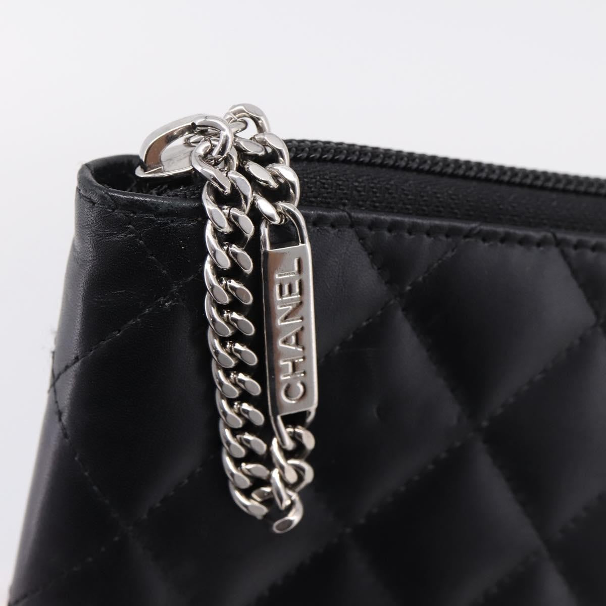 Chanel Cambon Zip Around Organizer Quilted Lambskin Black Leather Wallets Accessory (Pre-Owned)