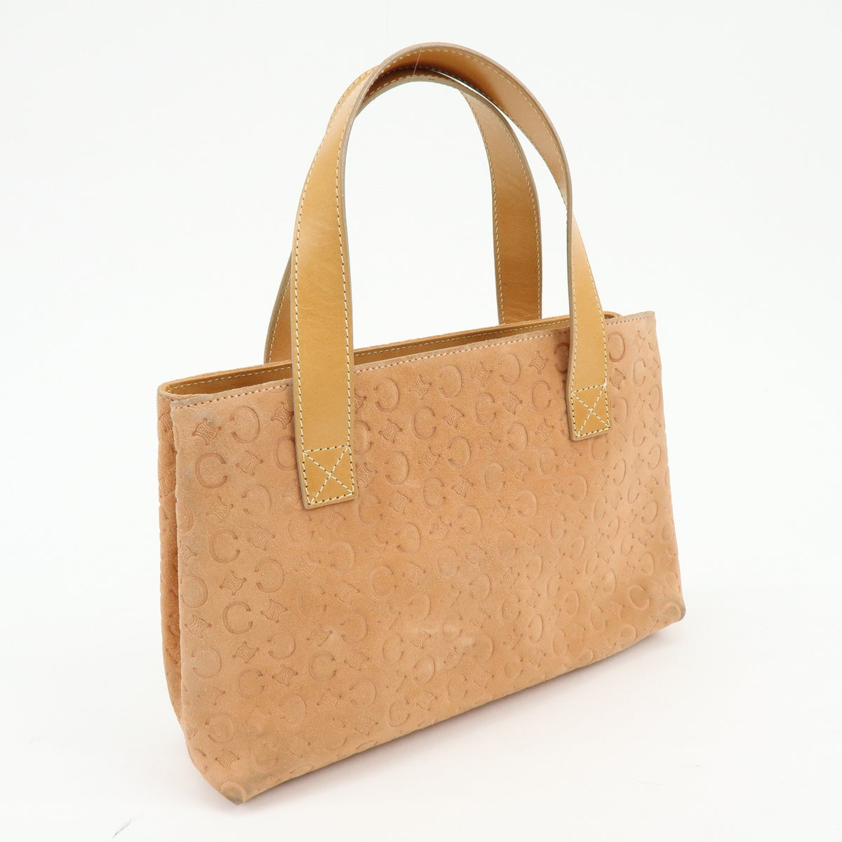 Celine C Macadam Suede Beige Suede Handbag (Pre-Owned)