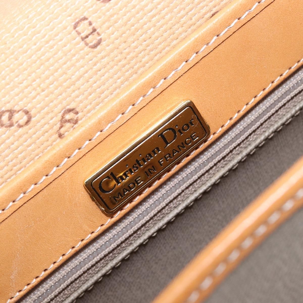 Christian Dior Vintage Cd Logo Canvas And Leather Gray Canvas Shoulder Bag Bag (Pre-Owned)