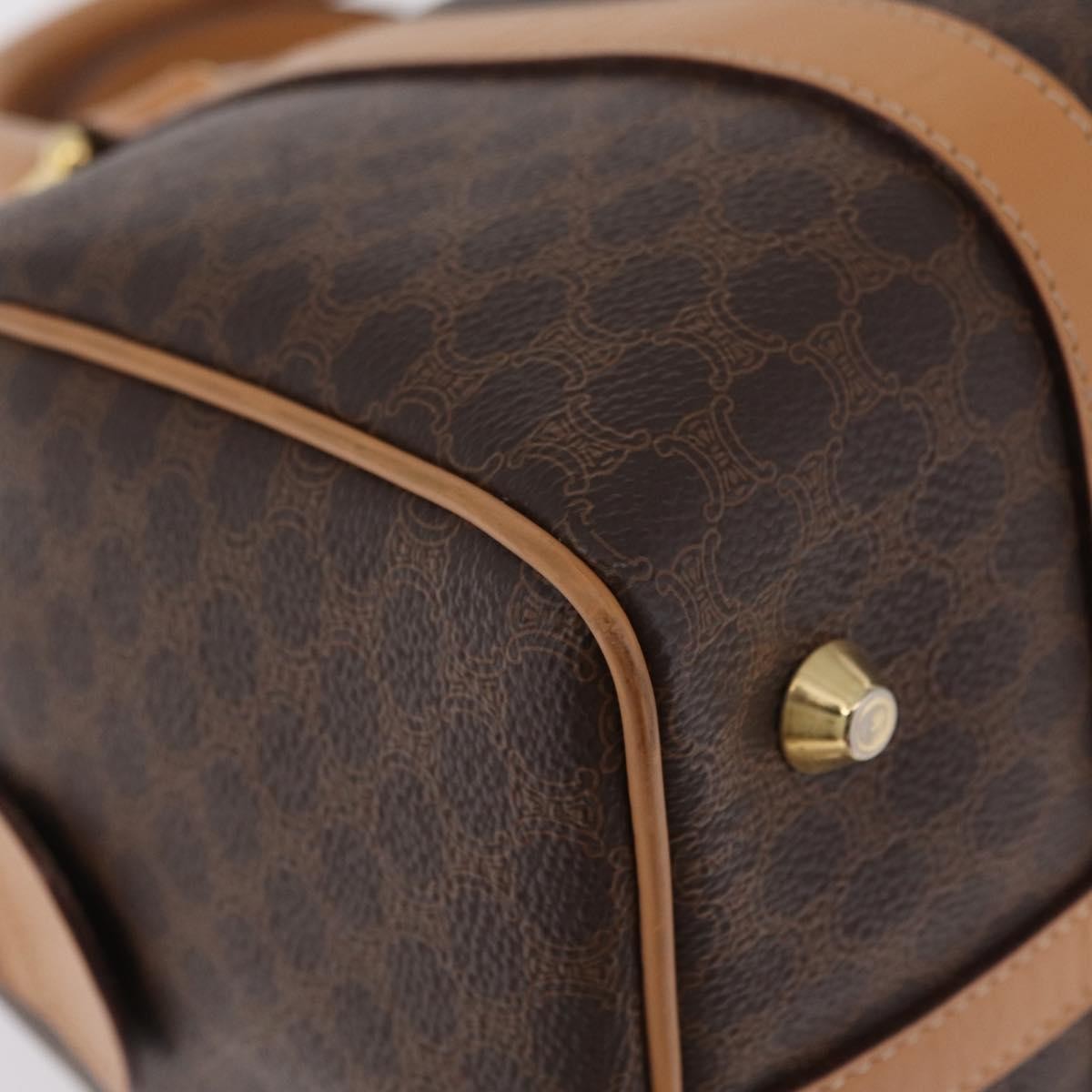 Celine Vintage Boston Macadam Coated Canvas Brown Pvc Handbag (Pre-Owned)
