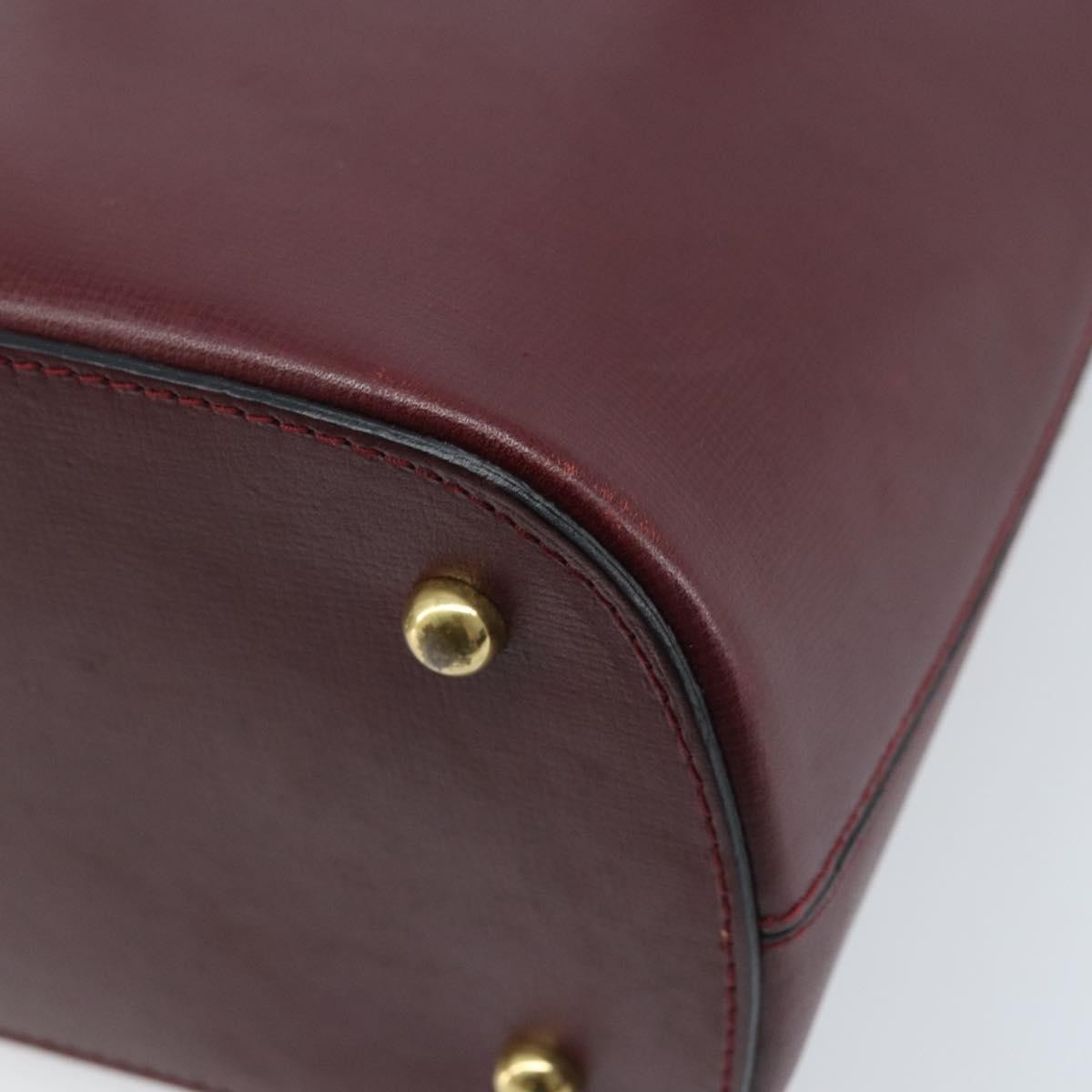 Cartier Vintage Must De Cartier Leather Burgundy Leather Handbag (Pre-Owned)