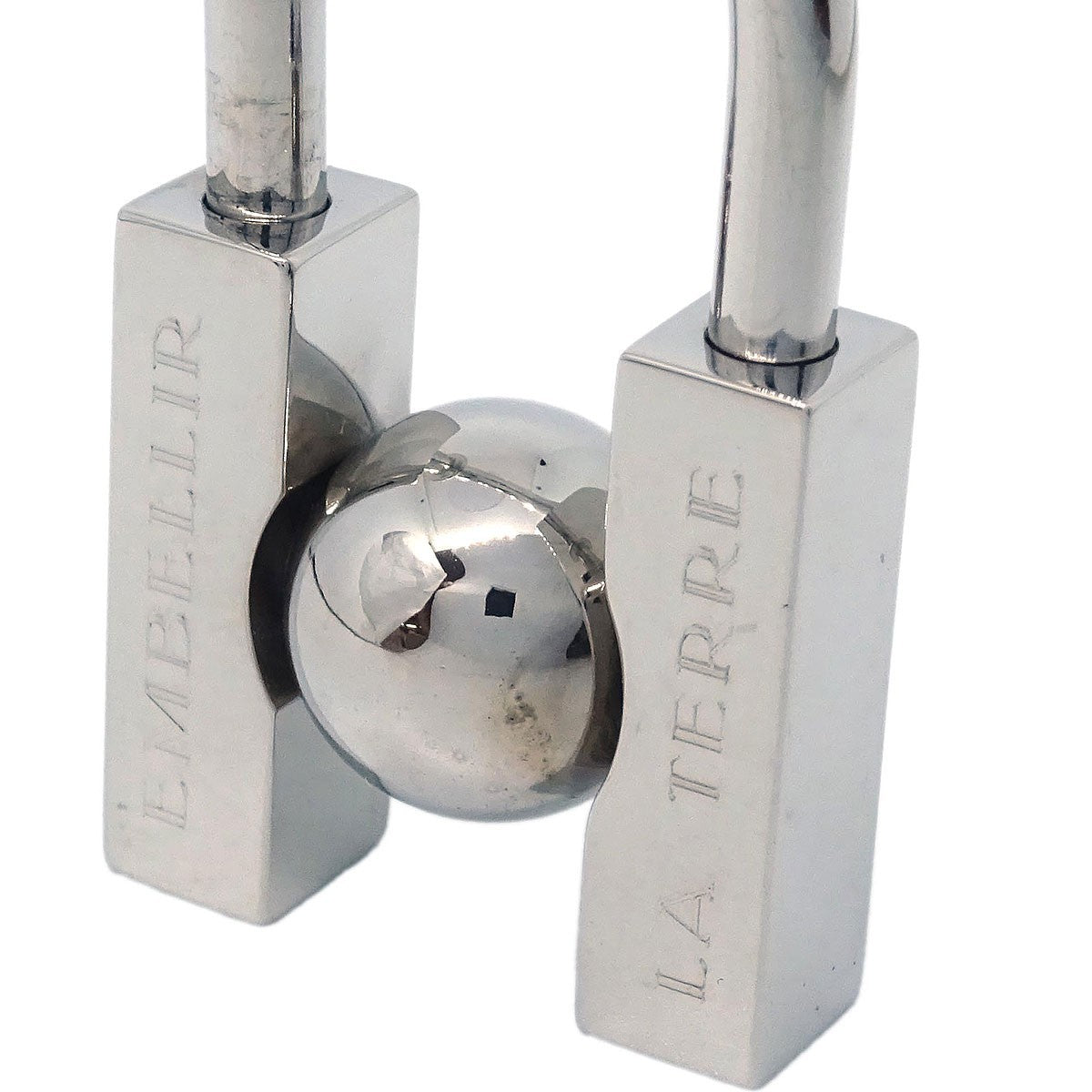 Hermes Lhomme Peut Embellir La Terre Cadena Lock Charm Metal Silver Silver_Plated Charms And Keychains Accessory (Pre-Owned)