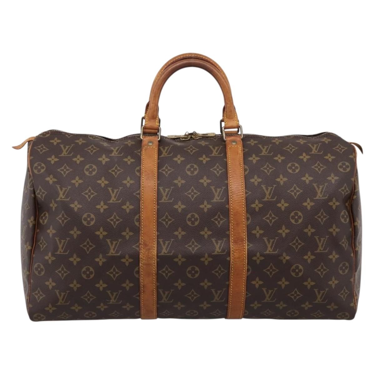 Louis Vuitton Keepall Monogram Canvas Brown Canvas Travel Bag Bag (Pre-Owned)