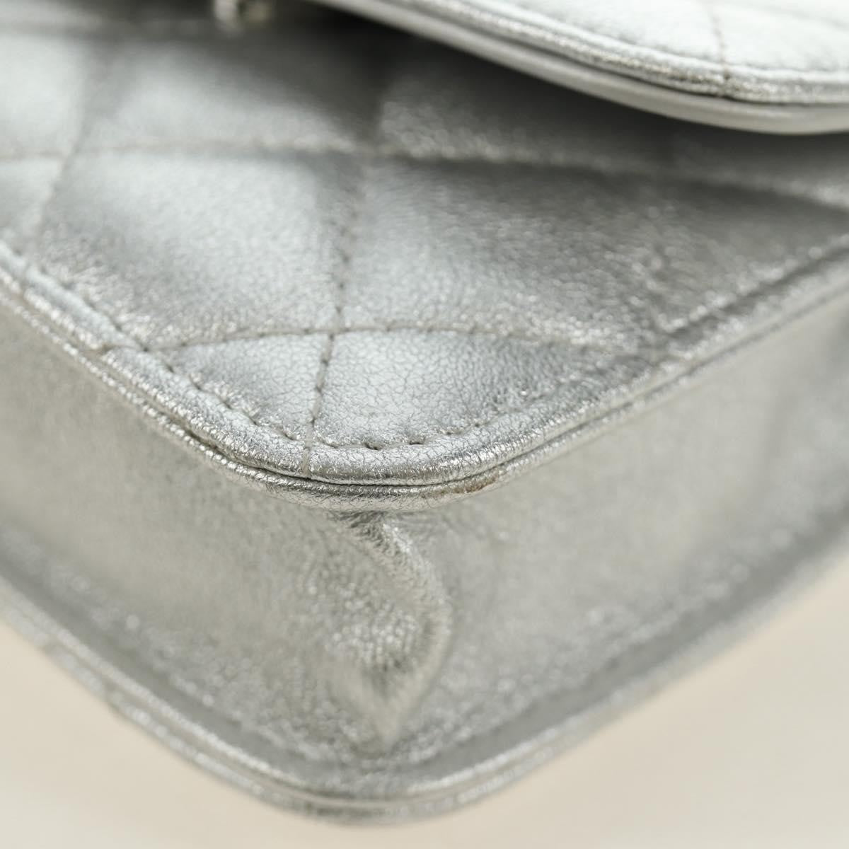 Chanel Cc Star Flap Chain Belt Quilted Lambskin Silver Leather Clutche & Pouche Bag (Pre-Owned)