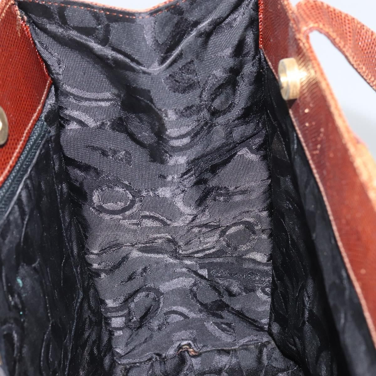 Salvatore Ferragamo Vala Tote Leather Brown Leather Tote Bag Bag (Pre-Owned)