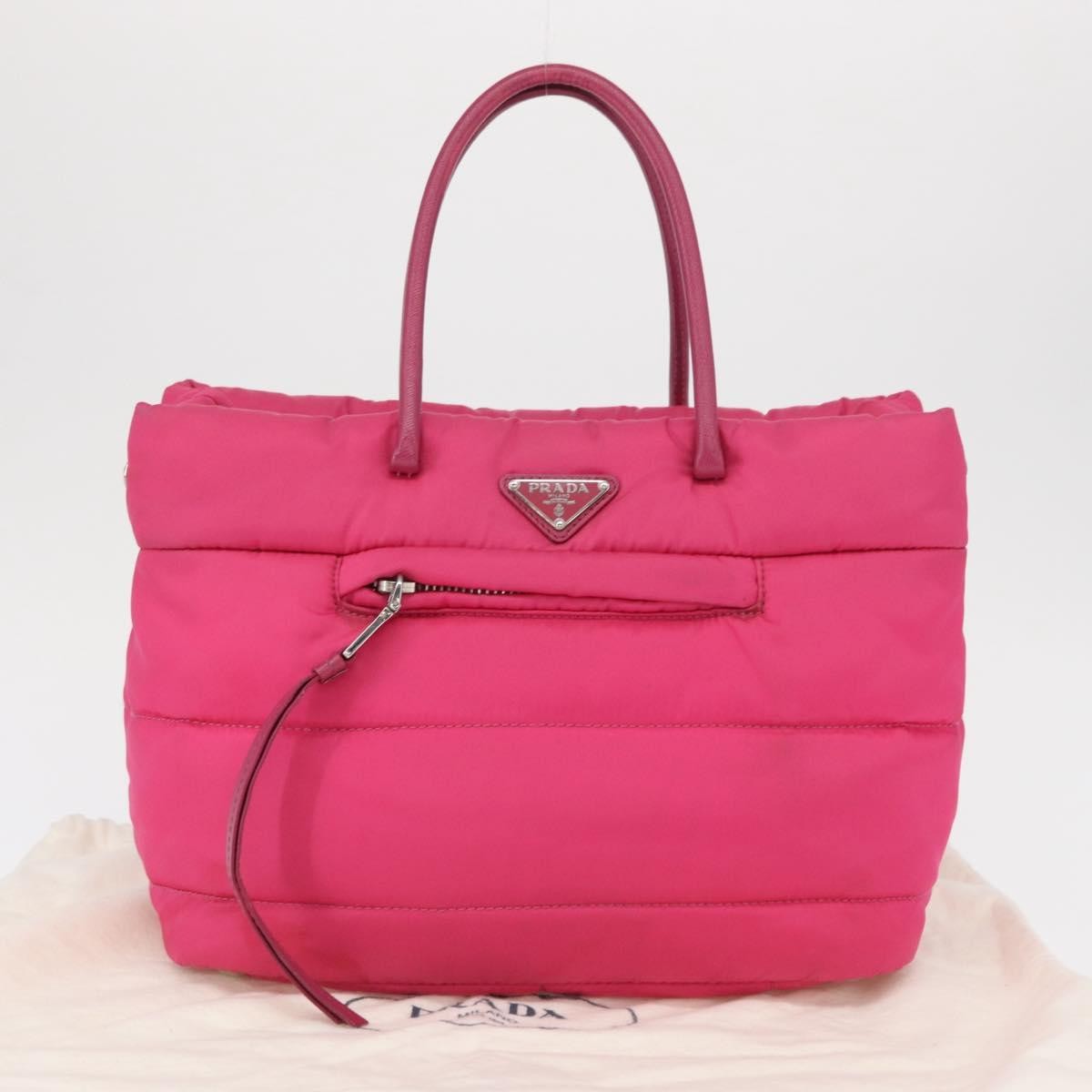 Prada Bomber Tessuto Pink Nylon Tote Bag Bag (Pre-Owned)