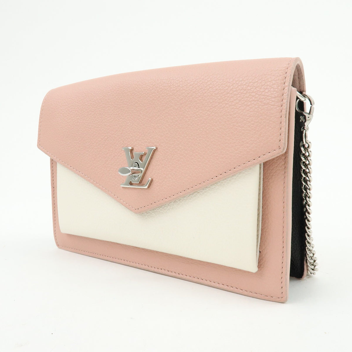 Louis Vuitton Mylockme Chain Pochette Leather Pink Leather Clutche & Pouche Bag (Pre-Owned)