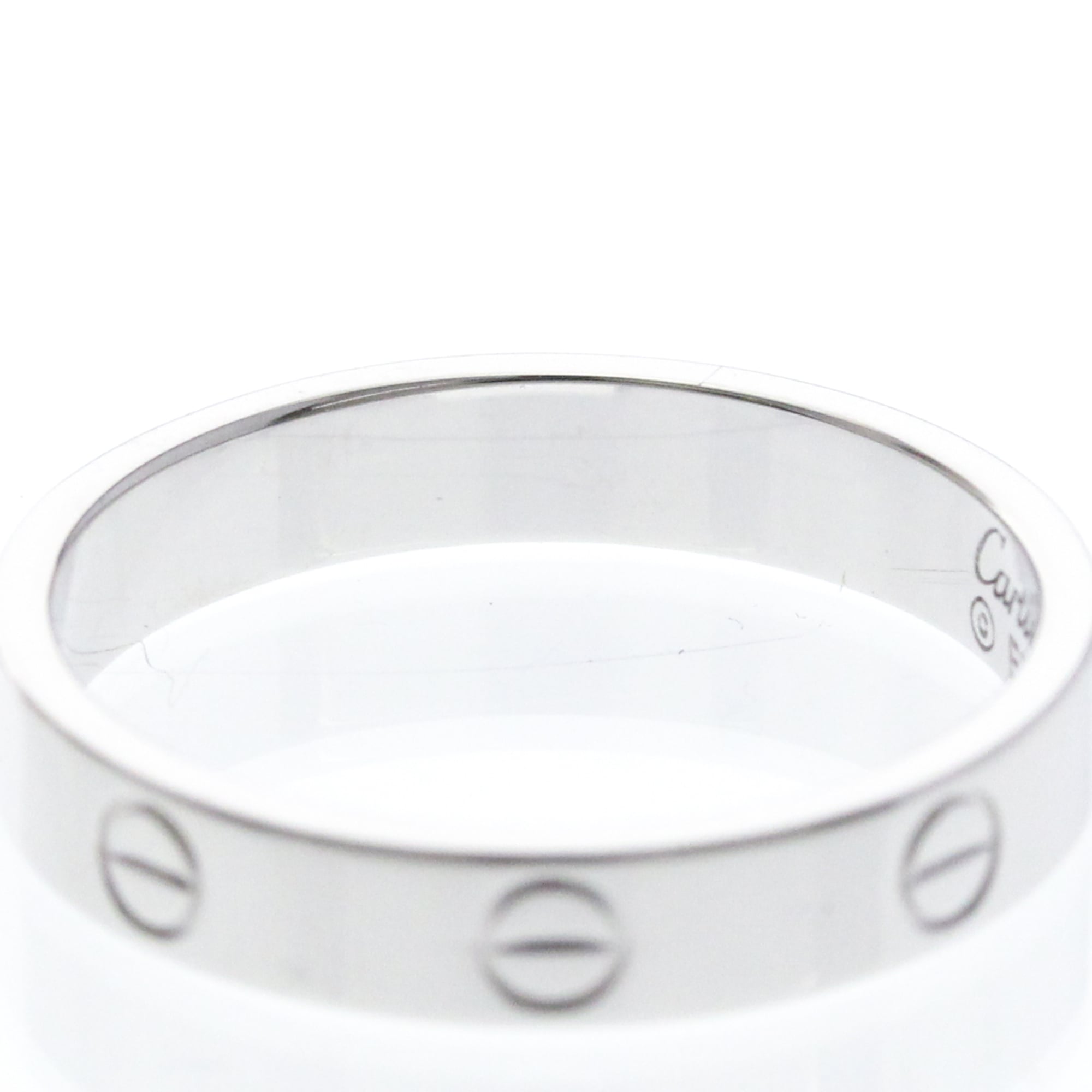 Cartier Love Wedding Band 18K White Gold Silver White_Gold Ring Jewelry (Pre-Owned)