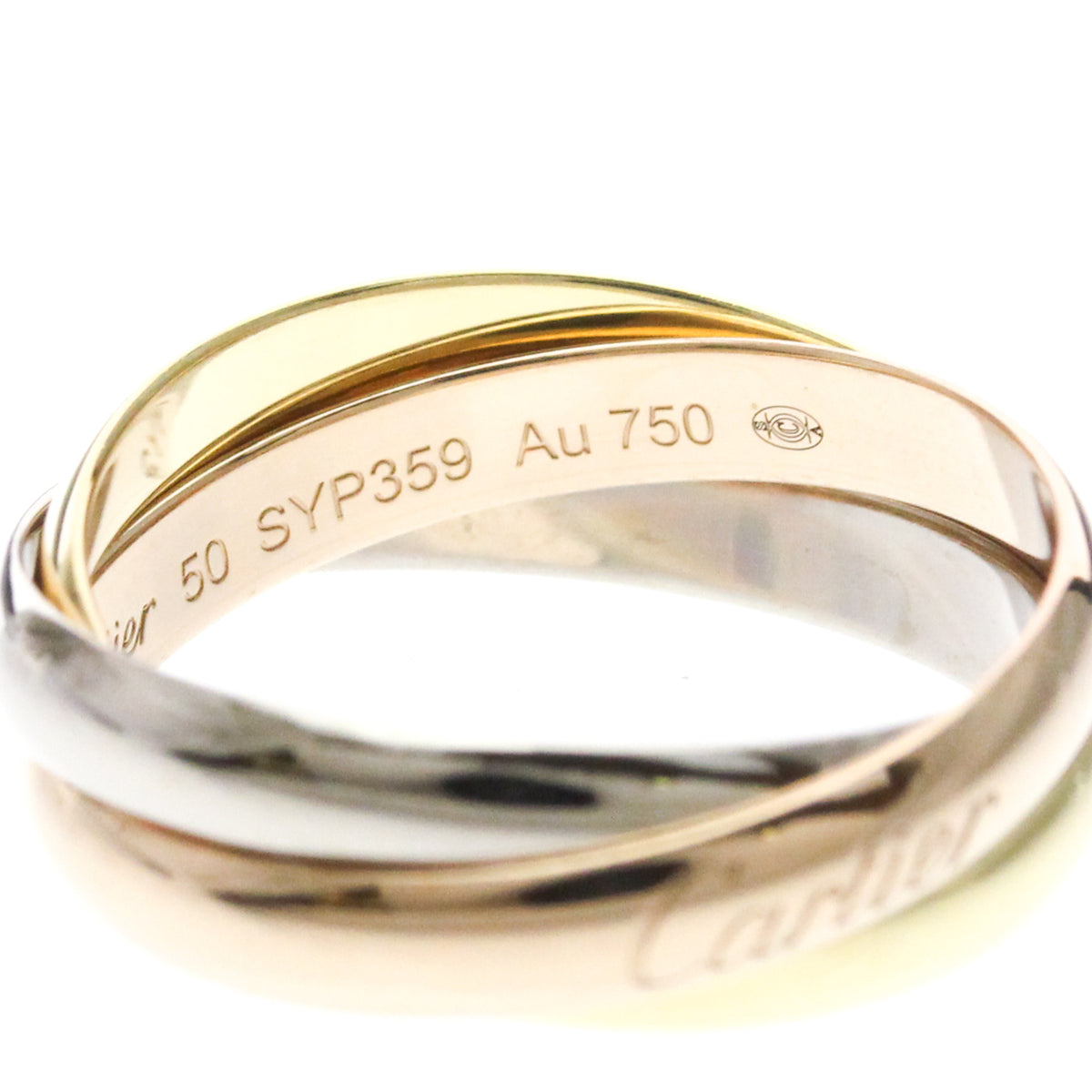 Cartier Trinity 18K Tricolor Gold Gold Gold Ring Jewelry (Pre-Owned)