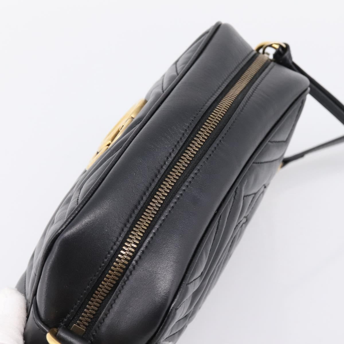 Gucci Gg Marmont Monochrome Matelasse Leather Black Leather Shoulder Bag Bag (Pre-Owned)