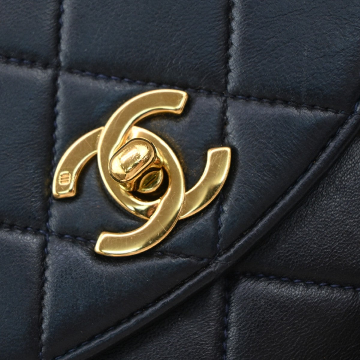 Chanel Duma Drawstring Quilted Leather Navy Leather Backpack Bag (Pre-Owned)