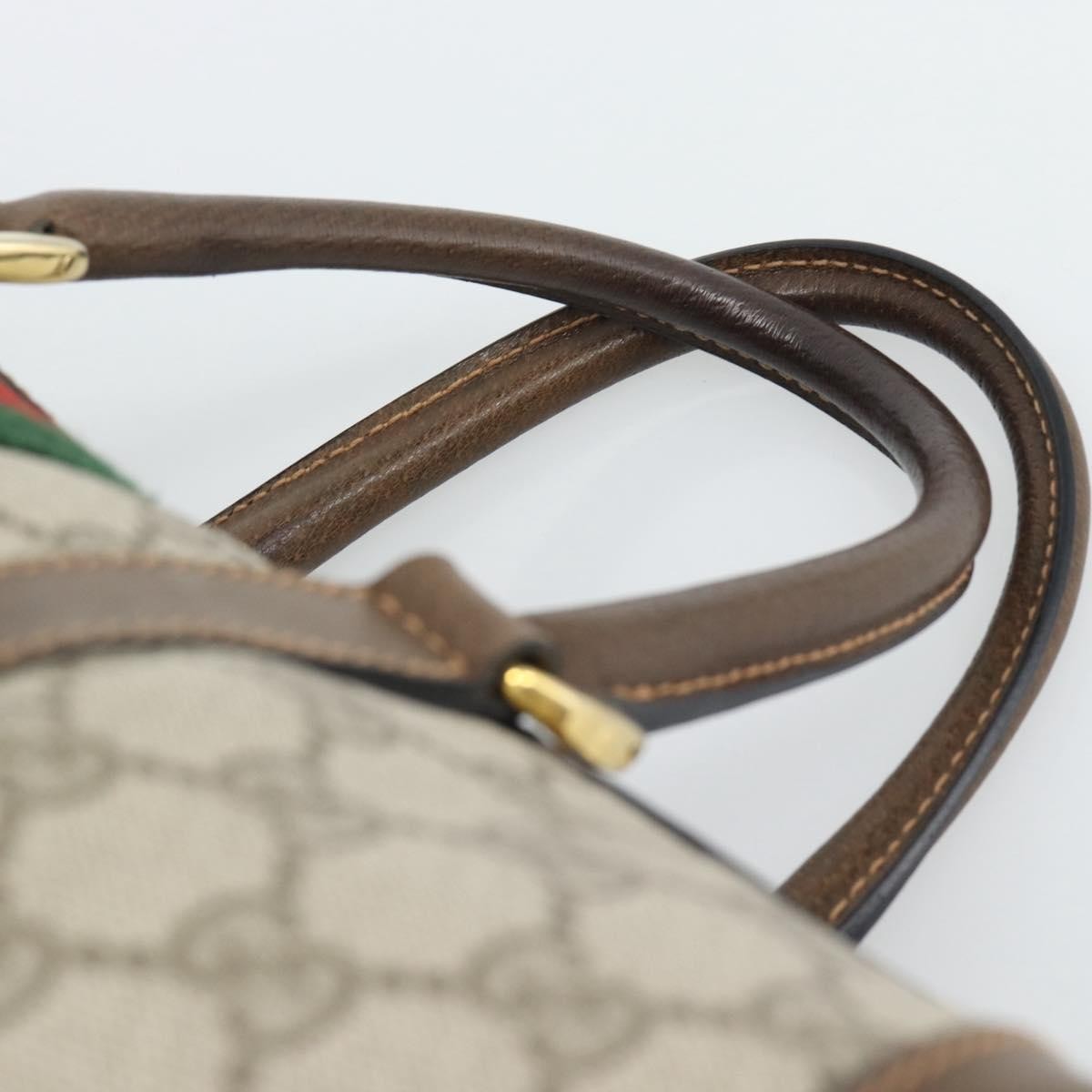 Gucci Vintage Web Boston Gg Coated Canvas Beige Canvas Handbag (Pre-Owned)