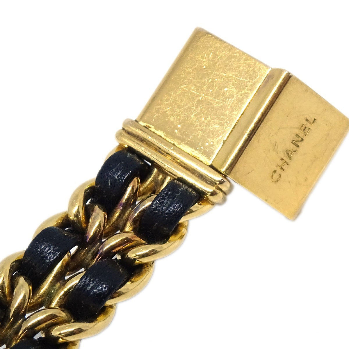 Chanel Premiere Rock Quartz Plated Metal And Leather Watch (Pre-Owned)