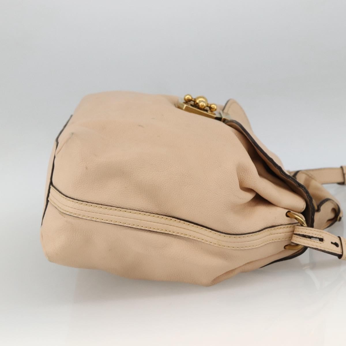 Chloe Elsie Convertible Satchel Leather Beige Leather Handbag (Pre-Owned)