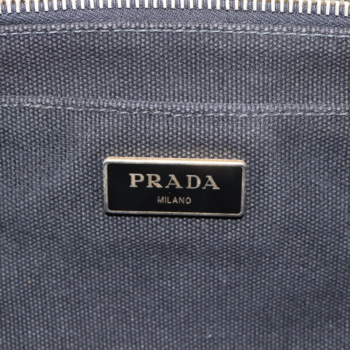 Prada Canapa Convertible Tote Rhinestone Embellished Canvas Black Canvas Handbag (Pre-Owned)