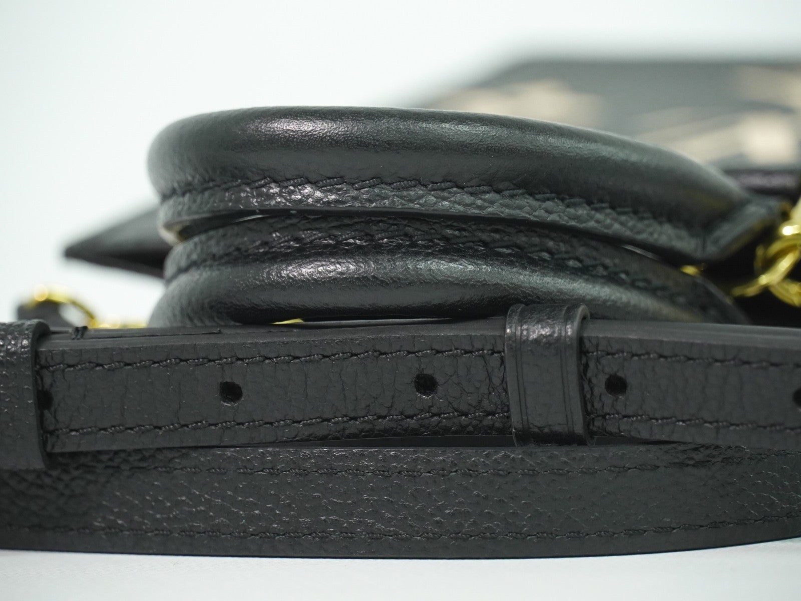 Louis Vuitton Petit Sac Plat Bicolor Monogram Empreinte Giant Black Leather Handbag (Pre-Owned)