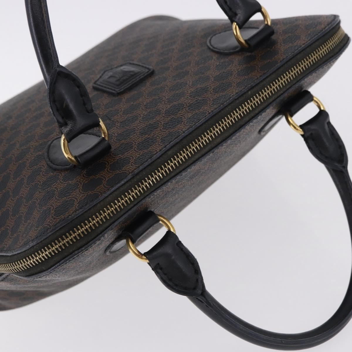 Celine Macadam Toile Triomphe Black Canvas Handbag (Pre-Owned)