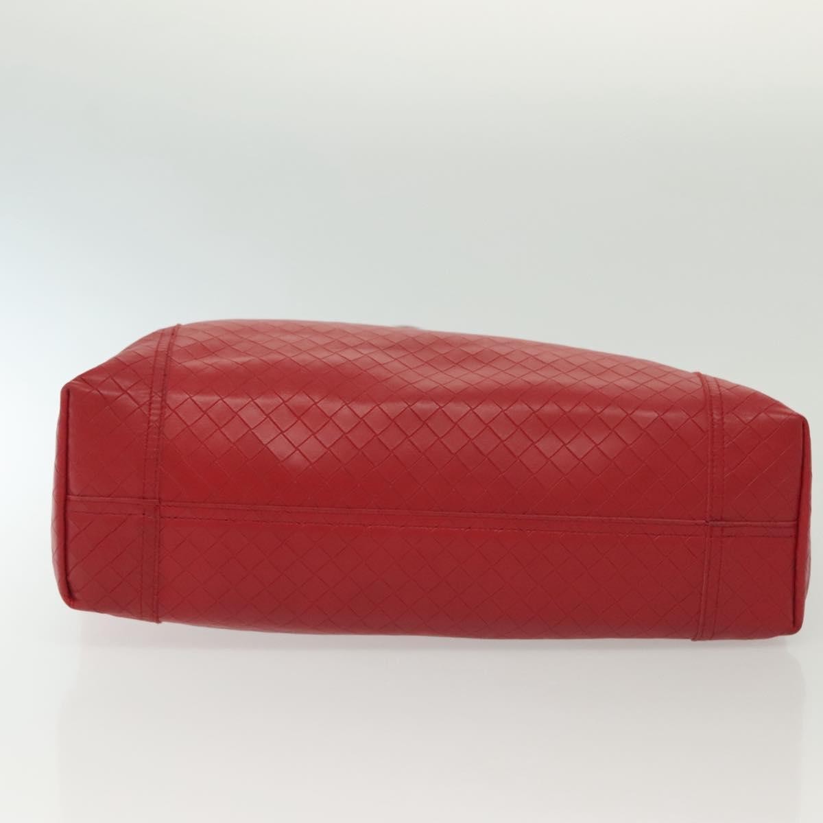 Bottega Veneta Intrecciomirage Tote Leather Red Leather Tote Bag Bag (Pre-Owned)