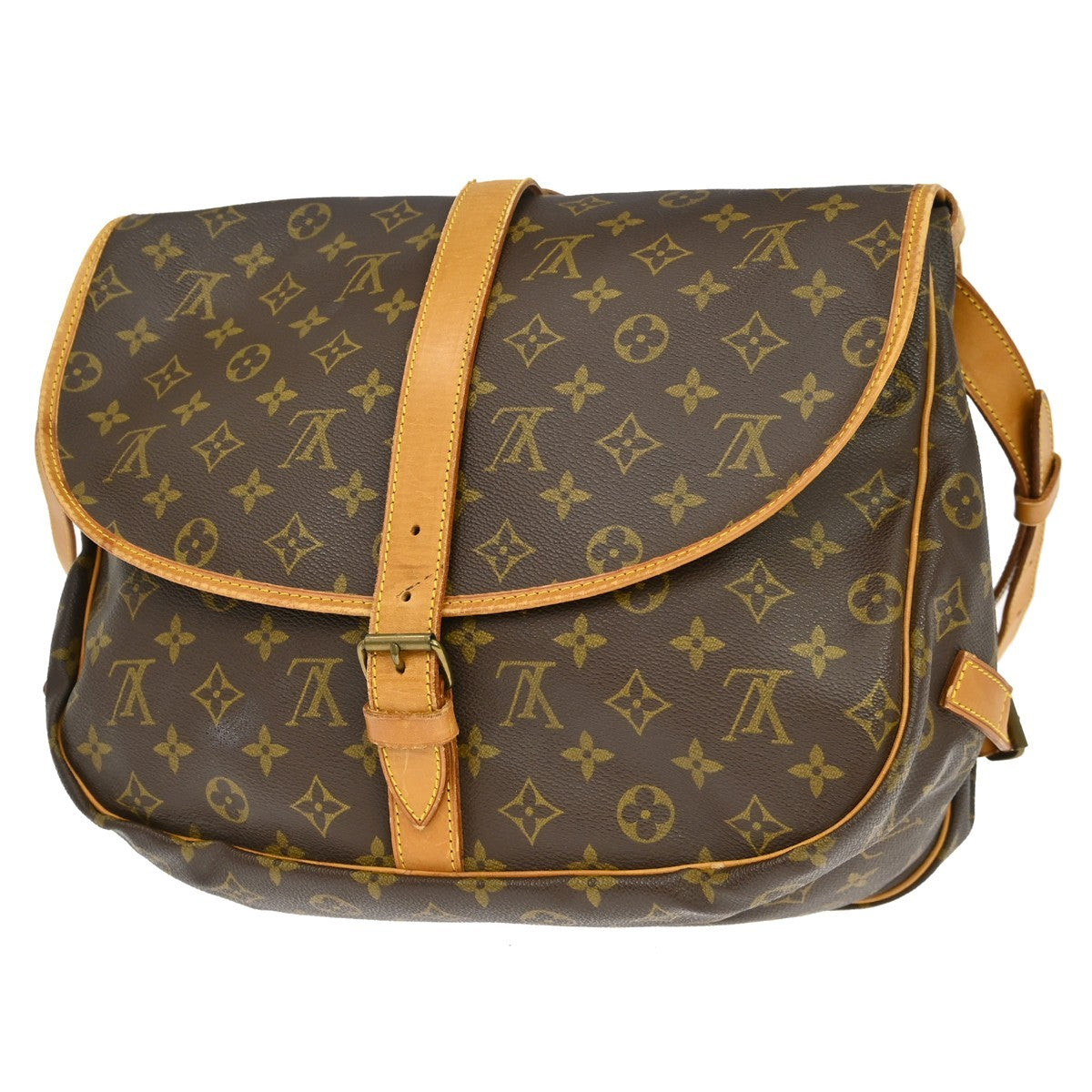 Louis Vuitton Saumur Monogram Canvas Brown Canvas Shoulder Bag Bag (Pre-Owned)