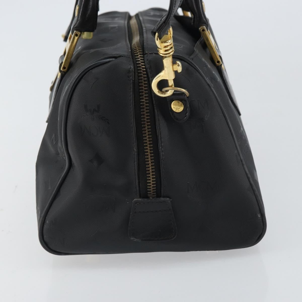 MCM Visetos Logogramme Canvas And Leather Black Canvas Handbag (Pre-Owned)