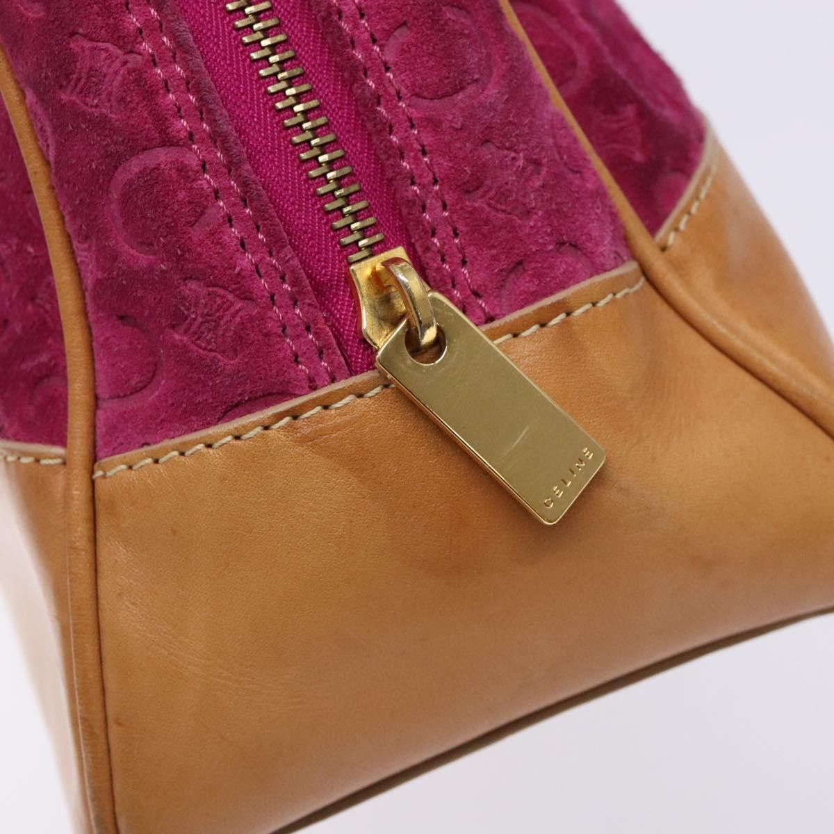 Celine Vintage Macadam C Macadam Suede Purple Suede Handbag (Pre-Owned)