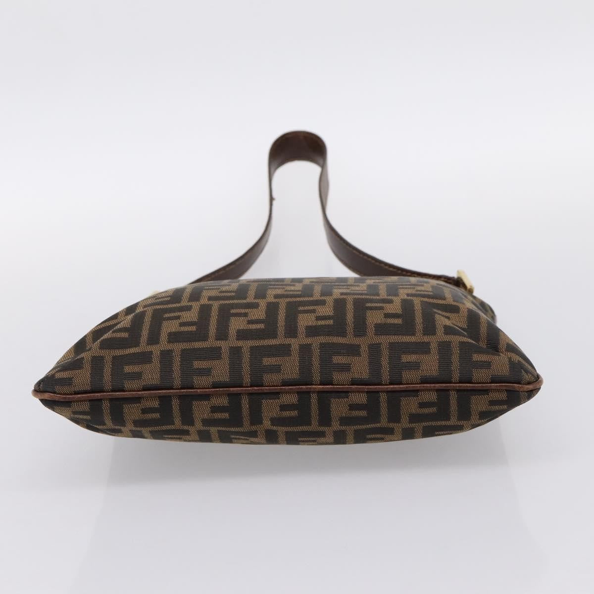 Fendi Shoulder Bag Zucca Brown Canvas Shoulder Bag Bag (Pre-Owned)