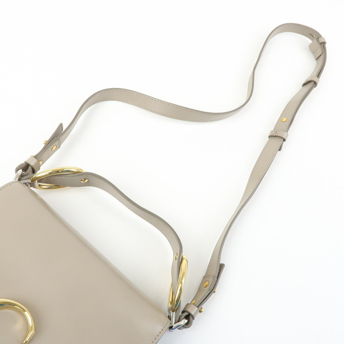 Chloe C Shoulder Bag Leather Gray Leather Shoulder Bag Bag (Pre-Owned)