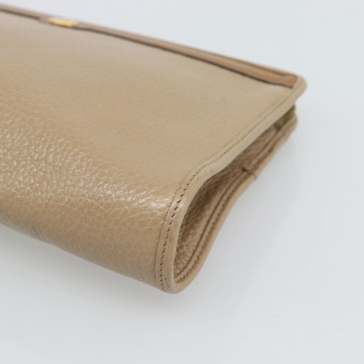 Christian Dior Vintage Zip Pochette Leather Beige Leather Clutche & Pouche Bag (Pre-Owned)