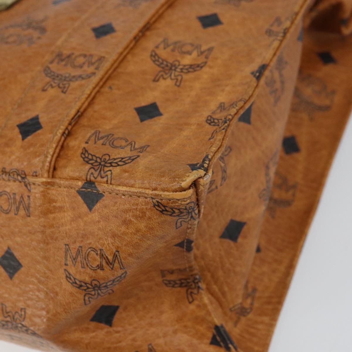 MCM Vintage Visetos Canvas Brown Canvas Tote Bag Bag (Pre-Owned)