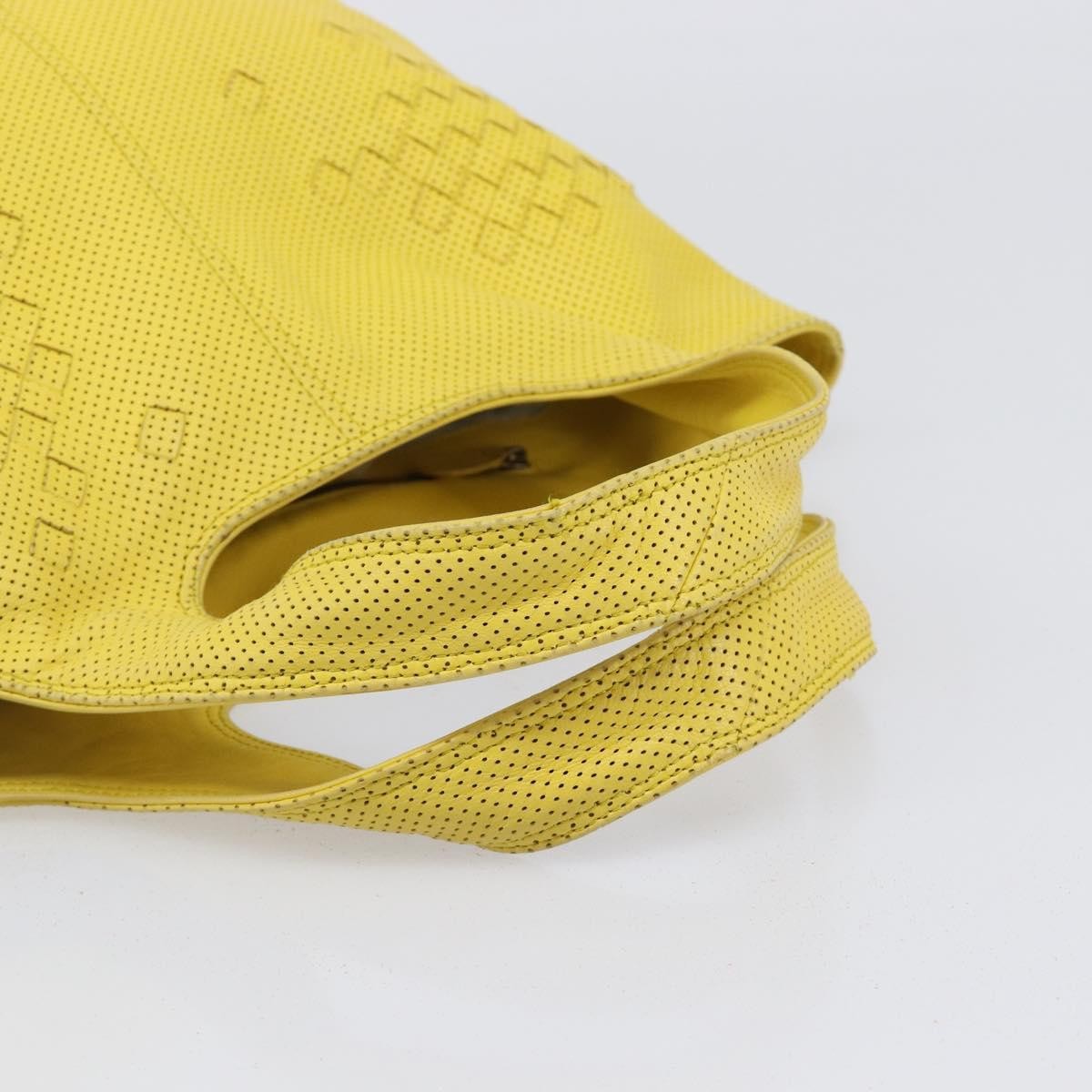 Bottega Veneta Tote Perforated Intrecciato Yellow Leather Tote Bag Bag (Pre-Owned)