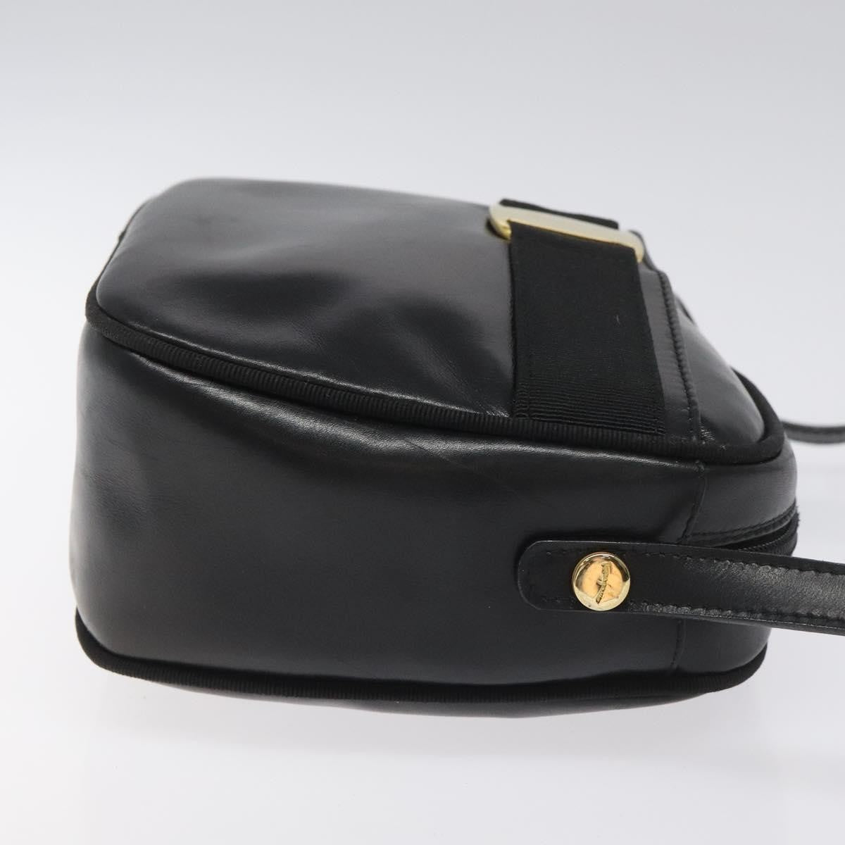 Salvatore Ferragamo Vara Bow Camera Leather Black Leather Shoulder Bag Bag (Pre-Owned)