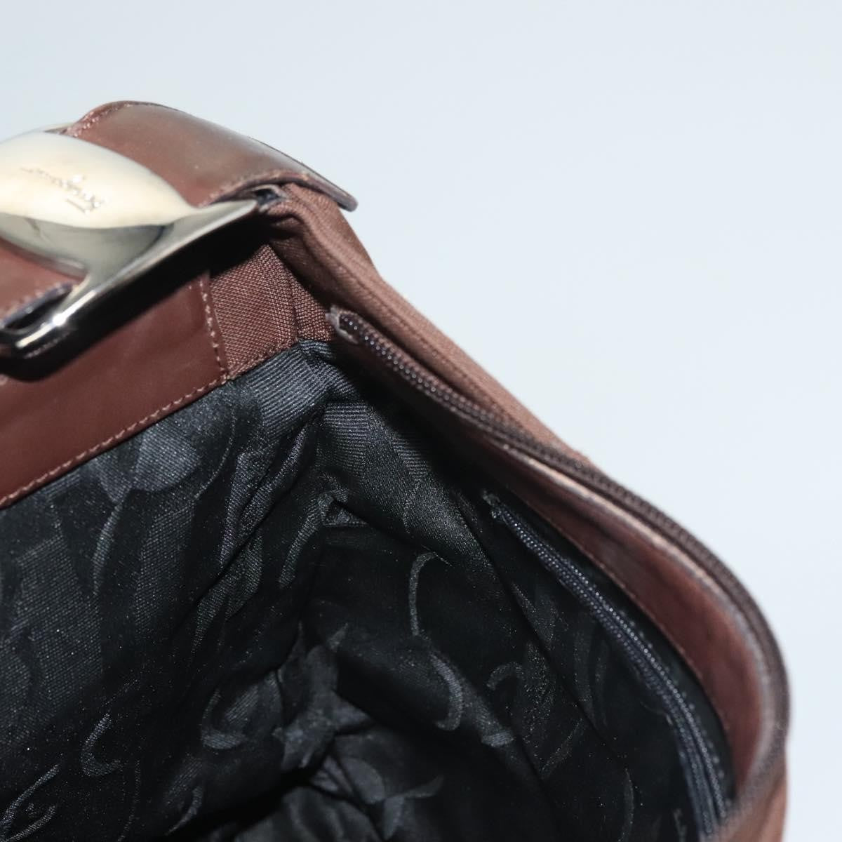 Salvatore Ferragamo Vala Canvas Brown Canvas Shoulder Bag Bag (Pre-Owned)