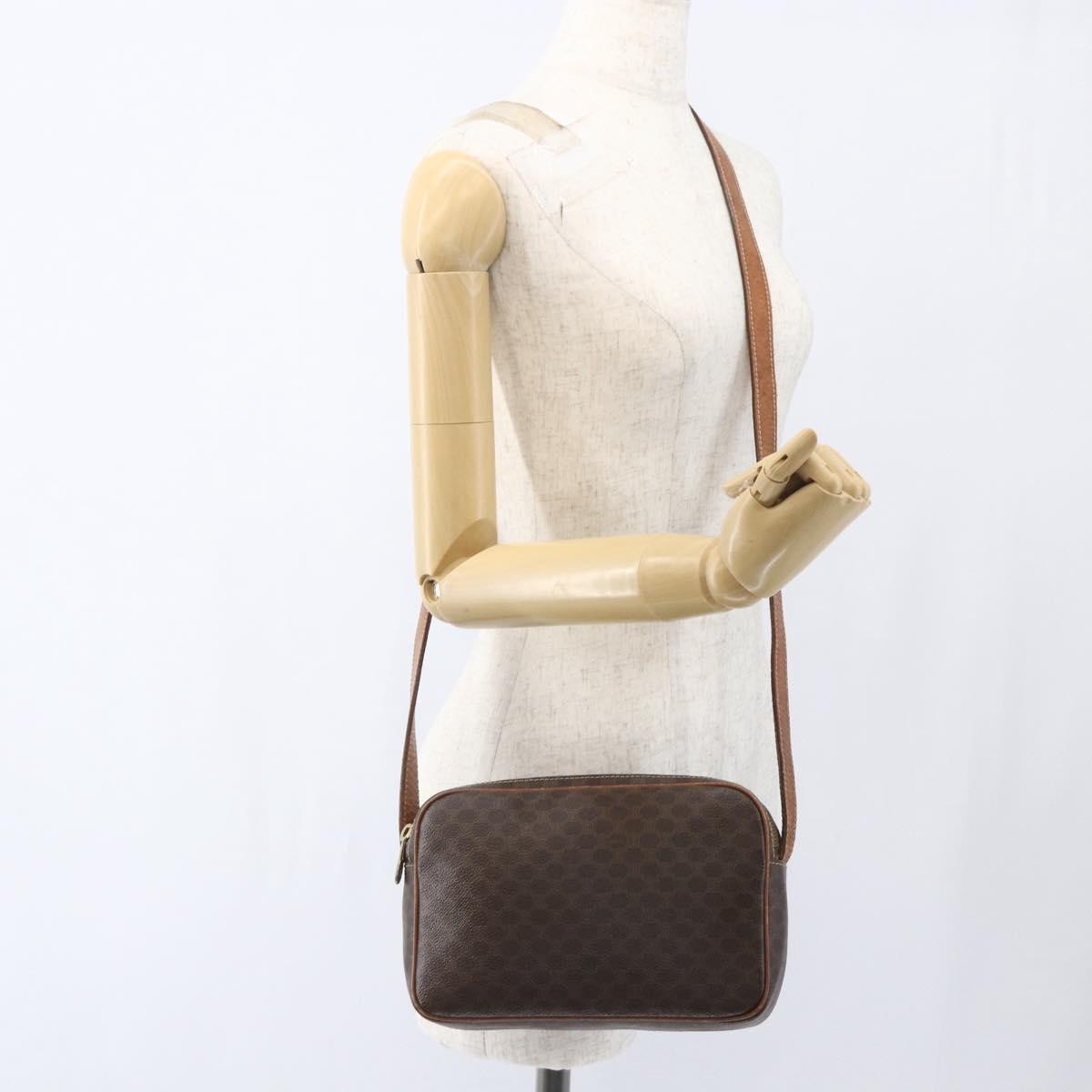Celine Vintage Macadam Canvas Brown Canvas Shoulder Bag Bag (Pre-Owned)