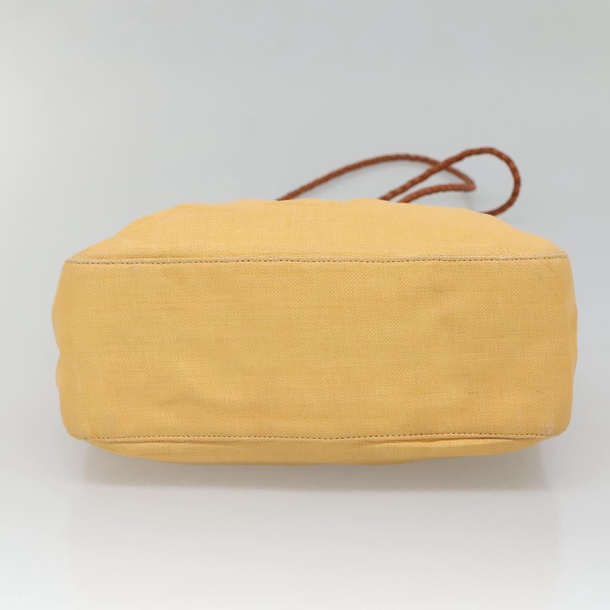 Versace Medusa Canvas Yellow Canvas Shoulder Bag Bag (Pre-Owned)