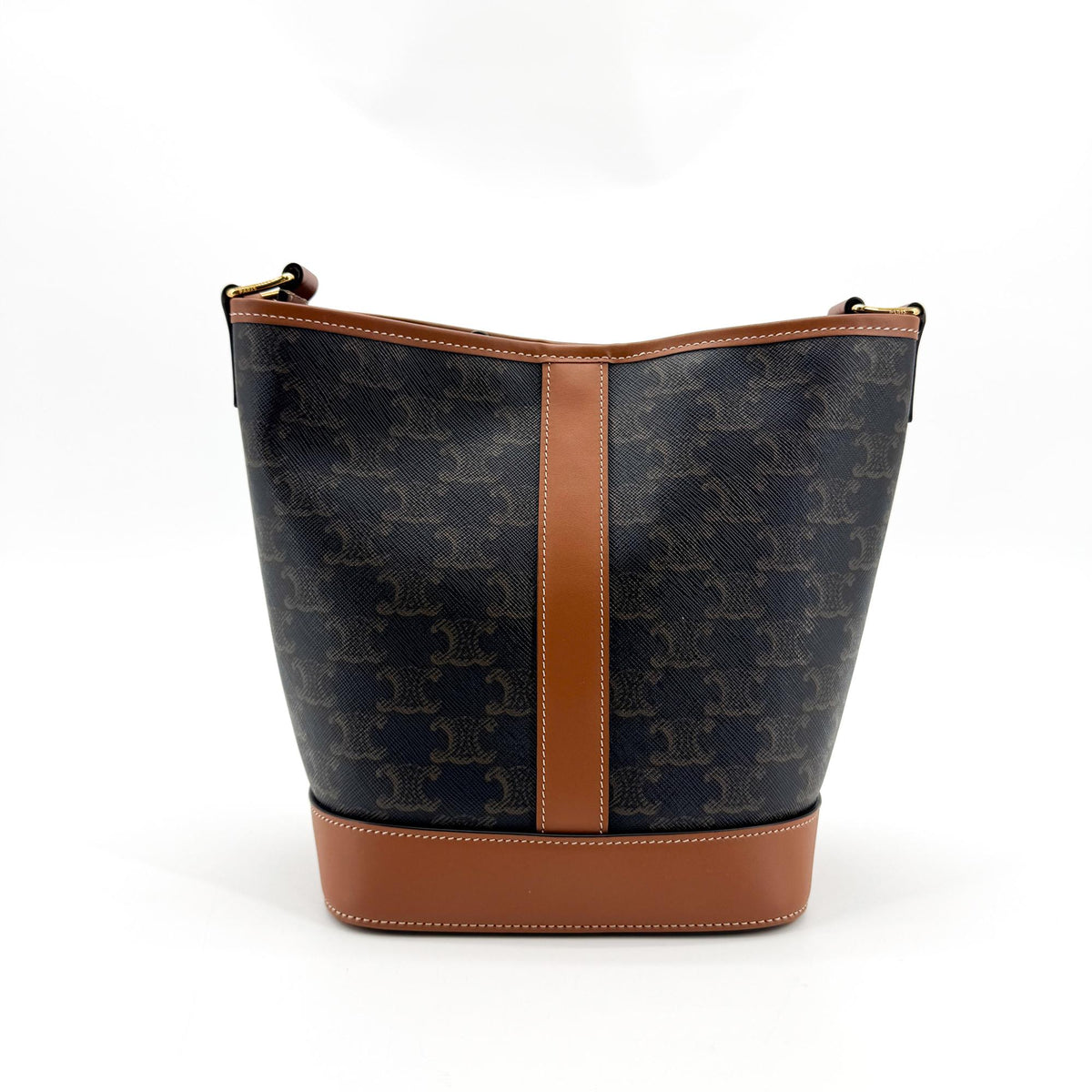 Celine Bucket Triomphe Coated Canvas Black Canvas Shoulder Bag Bag (Pre-Owned)