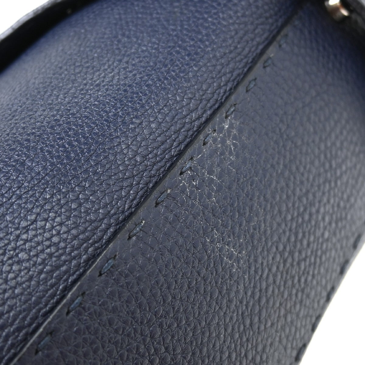 Fendi Peekaboo Soft Leather Navy Leather Handbag (Pre-Owned)