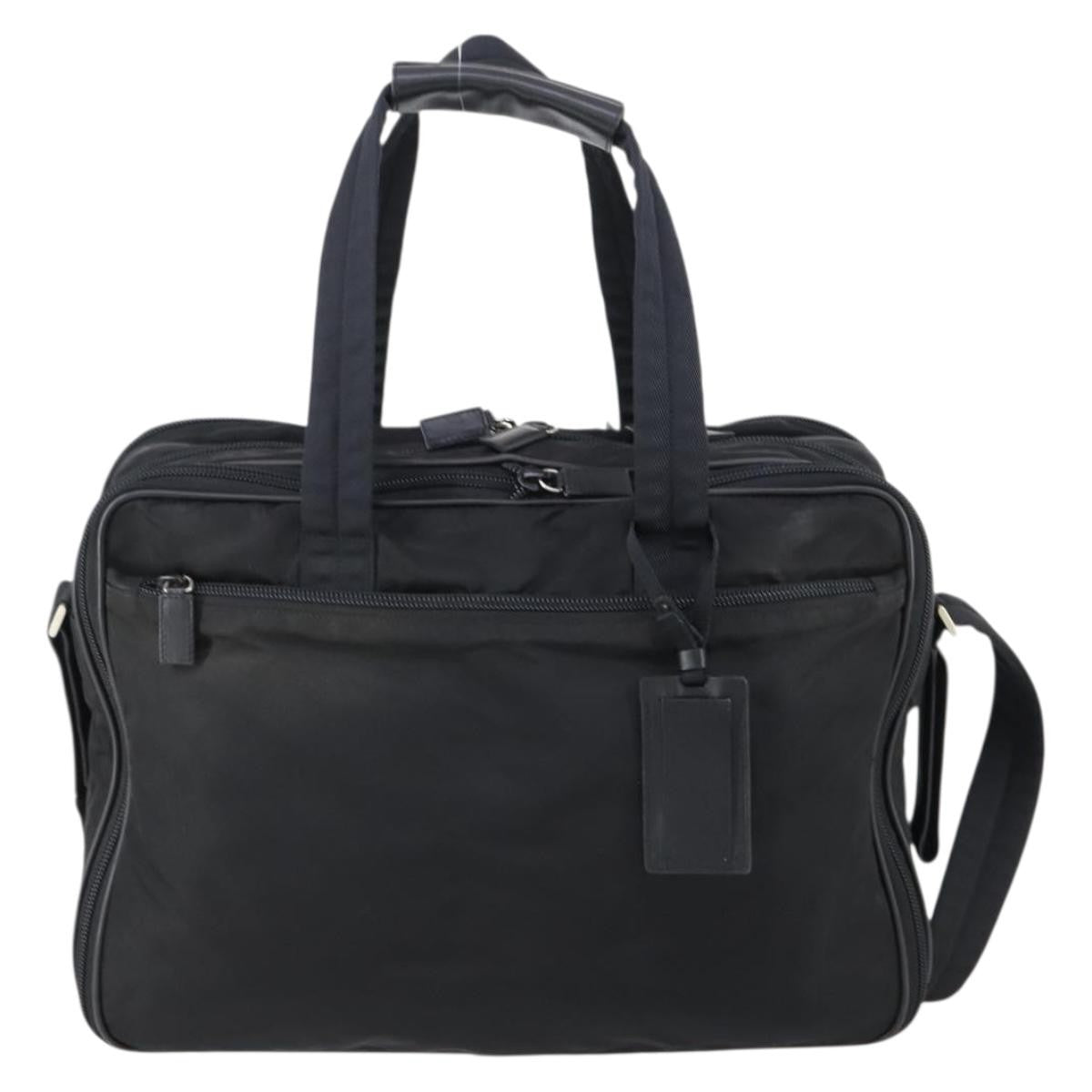 Prada Porta Computer Tessuto And Saffiano Leather Black Nylon Briefcase Bag (Pre-Owned)