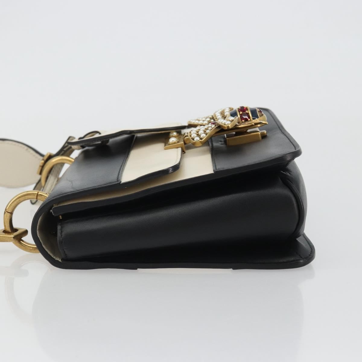 Gucci Queen Margaret Flap Colorblock Leather Black Leather Shoulder Bag Bag (Pre-Owned)