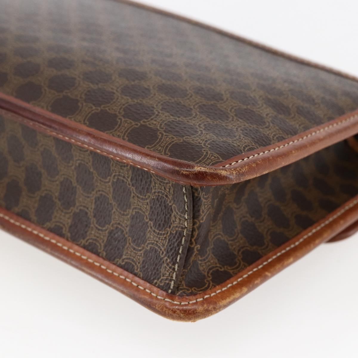 Celine Circle Logo Macadam Canvas And Leather Brown Canvas Clutche & Pouche Bag (Pre-Owned)