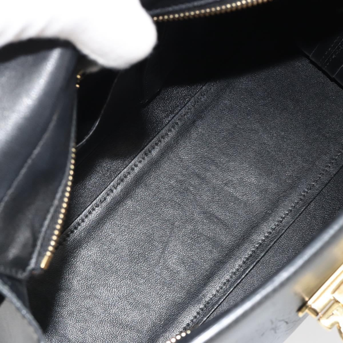 Salvatore Ferragamo Sofia Satchel Smooth Leather Black Leather Handbag (Pre-Owned)