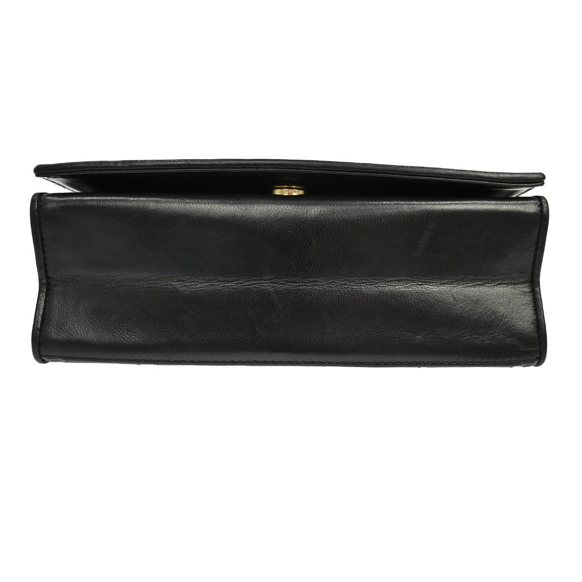 Chanel Vintage Cc Full Flap Quilted Lambskin Black Leather Shoulder Bag Bag (Pre-Owned)