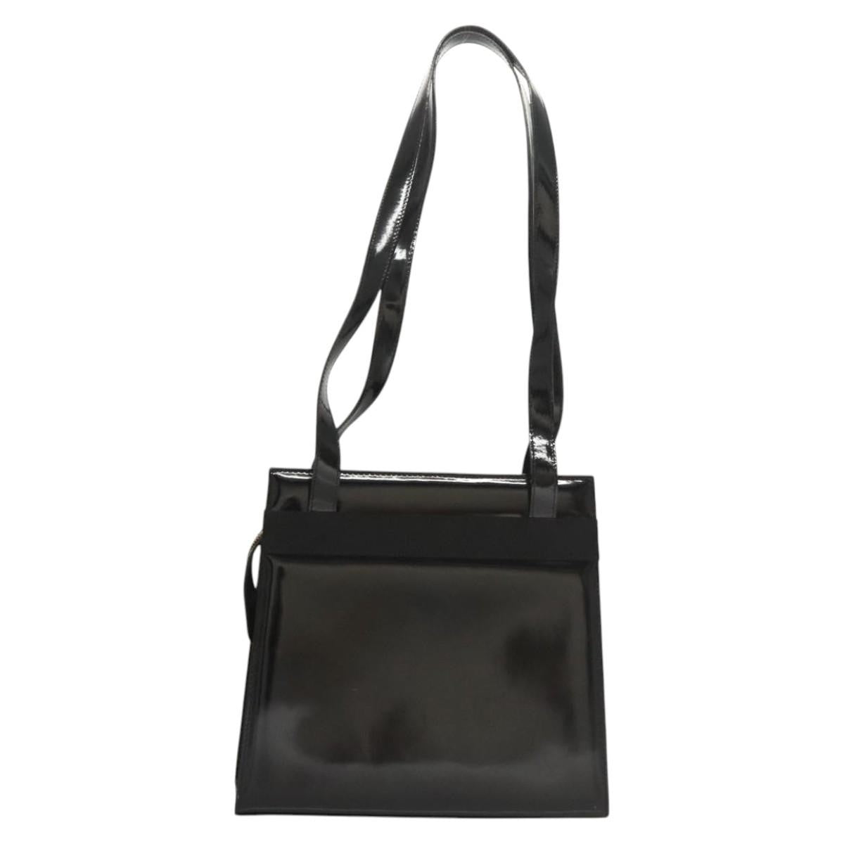 Salvatore Ferragamo Vala Patent Leather Black Patent_Leather Shoulder Bag Bag (Pre-Owned)