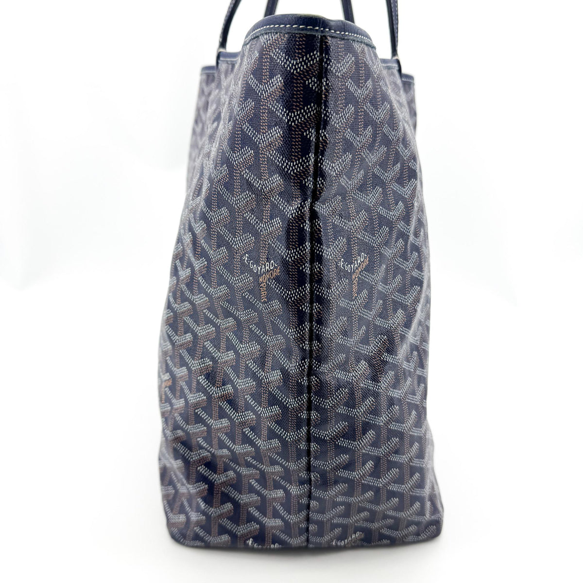 Goyard Saint Louis Coated Canvas Navy Canvas Tote Bag Bag (Pre-Owned)